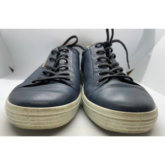Ecco Soft 7 Marine Perforated Navy Low Top Sneakers Size 12 Blue Leather Mens main image 6